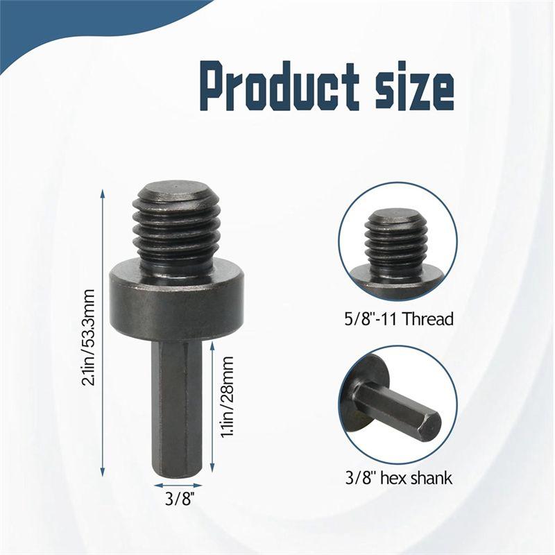AEE2-1 Pack Core Drill Bit Adapter 5/8Inch-11 Thread Male To 3/8Inch Hex Shank