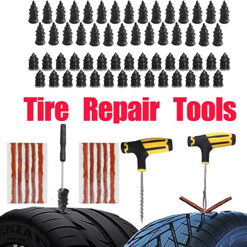 PWS New Car Tire Repair Tool Kit Rubber Tubeless Tyre Puncture Repair Kit Studding Tool for Bike Motorcycle Tires Repair Set