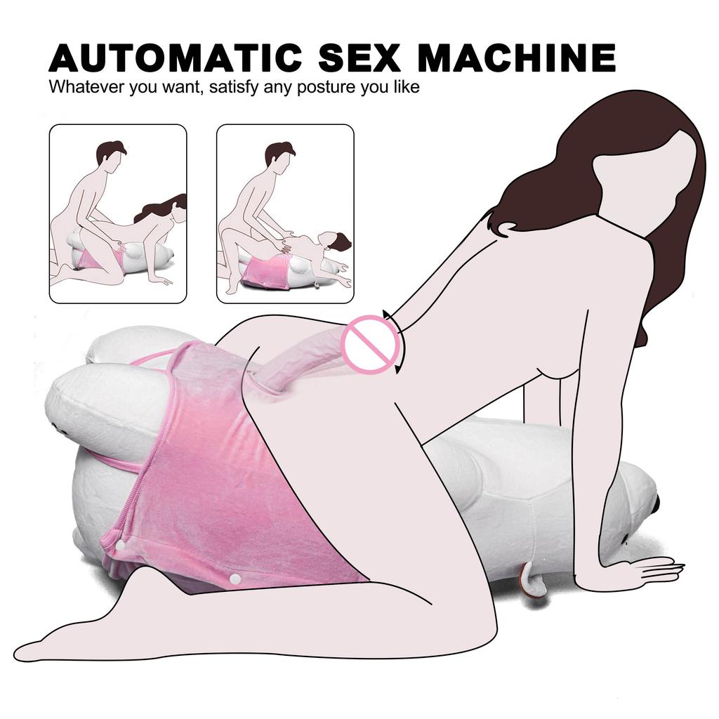 3 IN 1 Automatic Sex Machine Thrusting Heating Vibrating Dildo Vagina Stimulate G-spot Masturbation Bear Sex Pillow Adult Toys