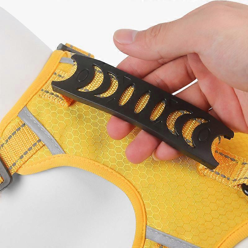 Dog Harness and Leash Safe Explosion Proof Reflective Double Protection Dog Training Harness Set with Pet Tag Yellow Yellow L