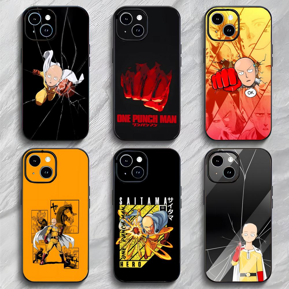 Epic Humorous Japanese Anime O-One Punch Man Phone Case Phone Case Soft Packaging Lightweight For iPhone17 16 15 14 13ProMax