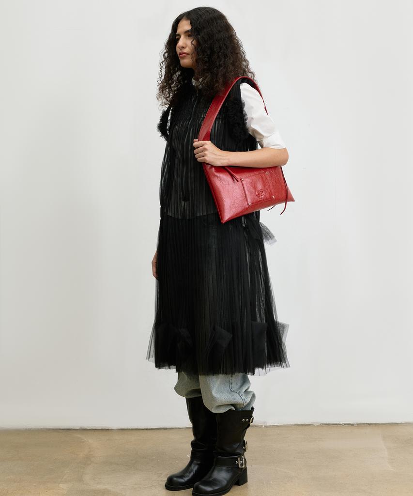 Christine Project Eyelet Flat Shoulder Bag(Ketchup)