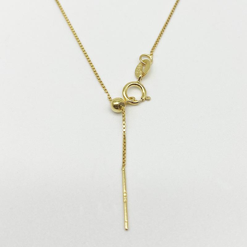 Adjustable S925 Sterling Silver Box Chain for DIY Pendants 925 Silver золотой