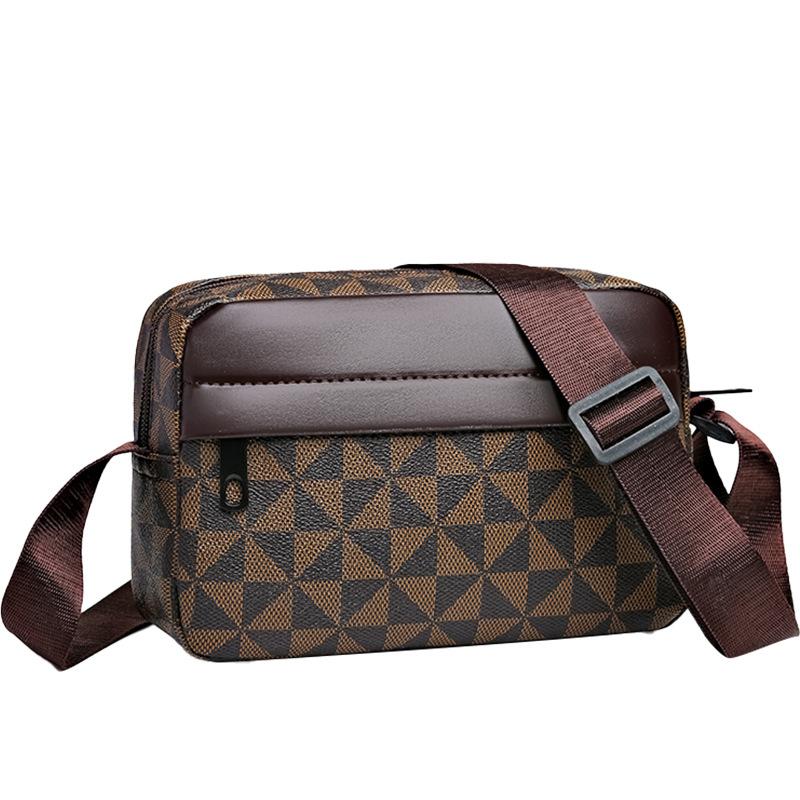Men's bag One shoulder messenger bag New trend texture Fashion town store treasure Printed small square bag bags