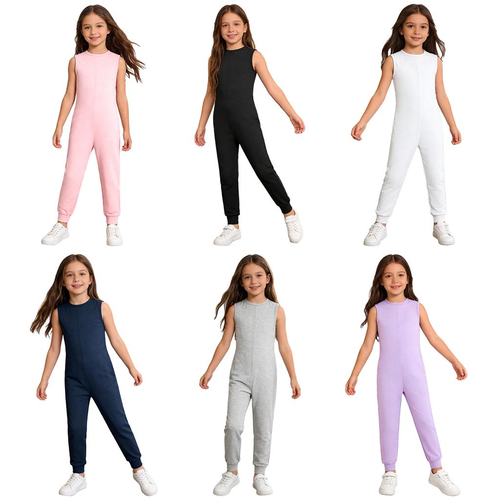 Unisex Aangepaste Kleding Effen Kleur Ronde Hals Mouwloos Volledig Lichaam Jumpsuit Speciale Behoeften Kostuum