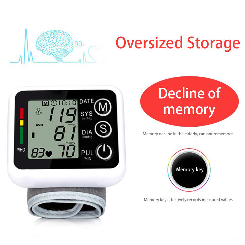 Blutdruck Medizinische Geräte LCD Herzschlagmesser Pulsoximeter Maschine Digital Automatisches Handgelenk