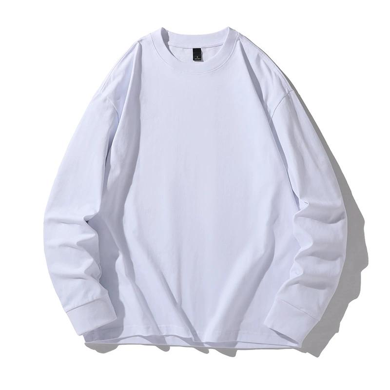 

2026 Mens T Shirts Casual Long Sleeve Cotton Tshirts Heavyweight Tees Tanks Classic Loose Fit Tshirts for Men S белый