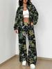 Simple Graffiti New Autumn And Winter New European And American Women'S Clothing Flower Printing Suit Women