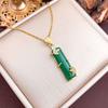 Necklace Hot-selling Green Bamboo Titanium Steel Necklace Accessories Women's Popular Fashion Temperament Versatile Korean Version Collarbone Chain