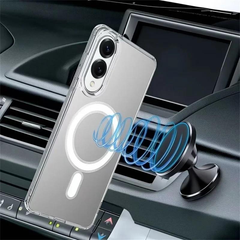 For Samsung Galaxy S25 Edge Clear Phone Case WANLONFENG LM Series Compatible with MagSafe with Screen Film (Big Lens Hole)