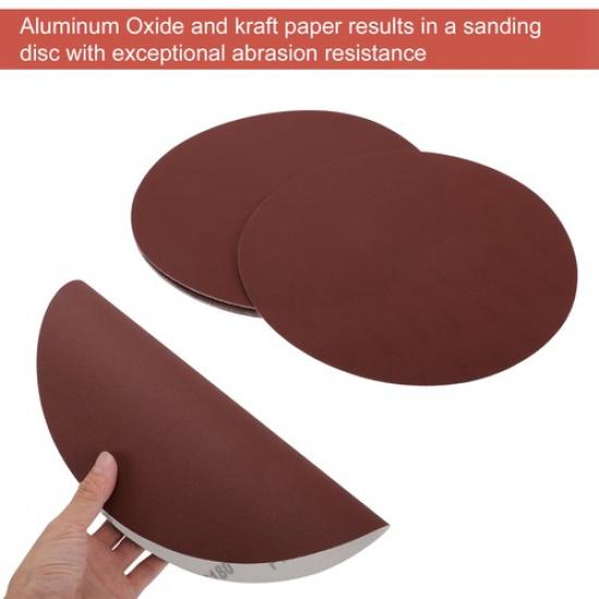 12 Inch Sanding Discs Round Hook and Loop Sandpaper 180 Grits - 10 PCS