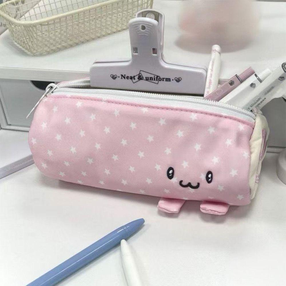 Pink Towel Roll Pen Bag Portable Pen Pouch INS Pencil Case  Back To School