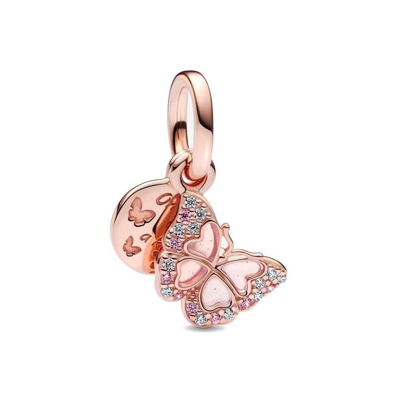 Europe Copper Family Charm Fit Original Bracelet Jewelry Glow-In-Dark Firefly Pendant Dangle Heart Bead