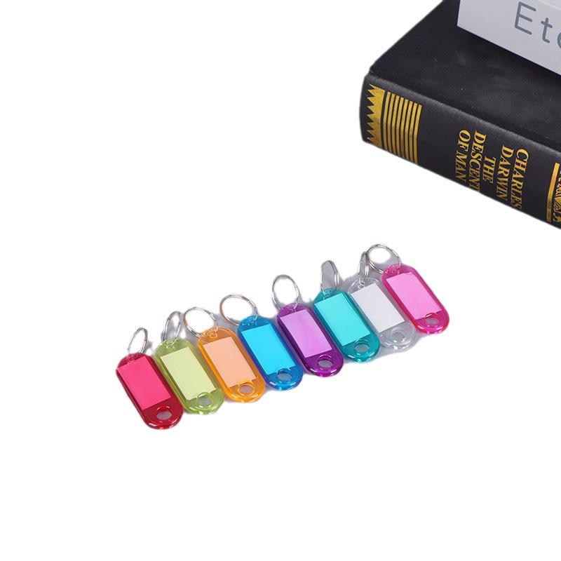 Colored Transparent Plastic Key Tag with Writable Number Label for Classification