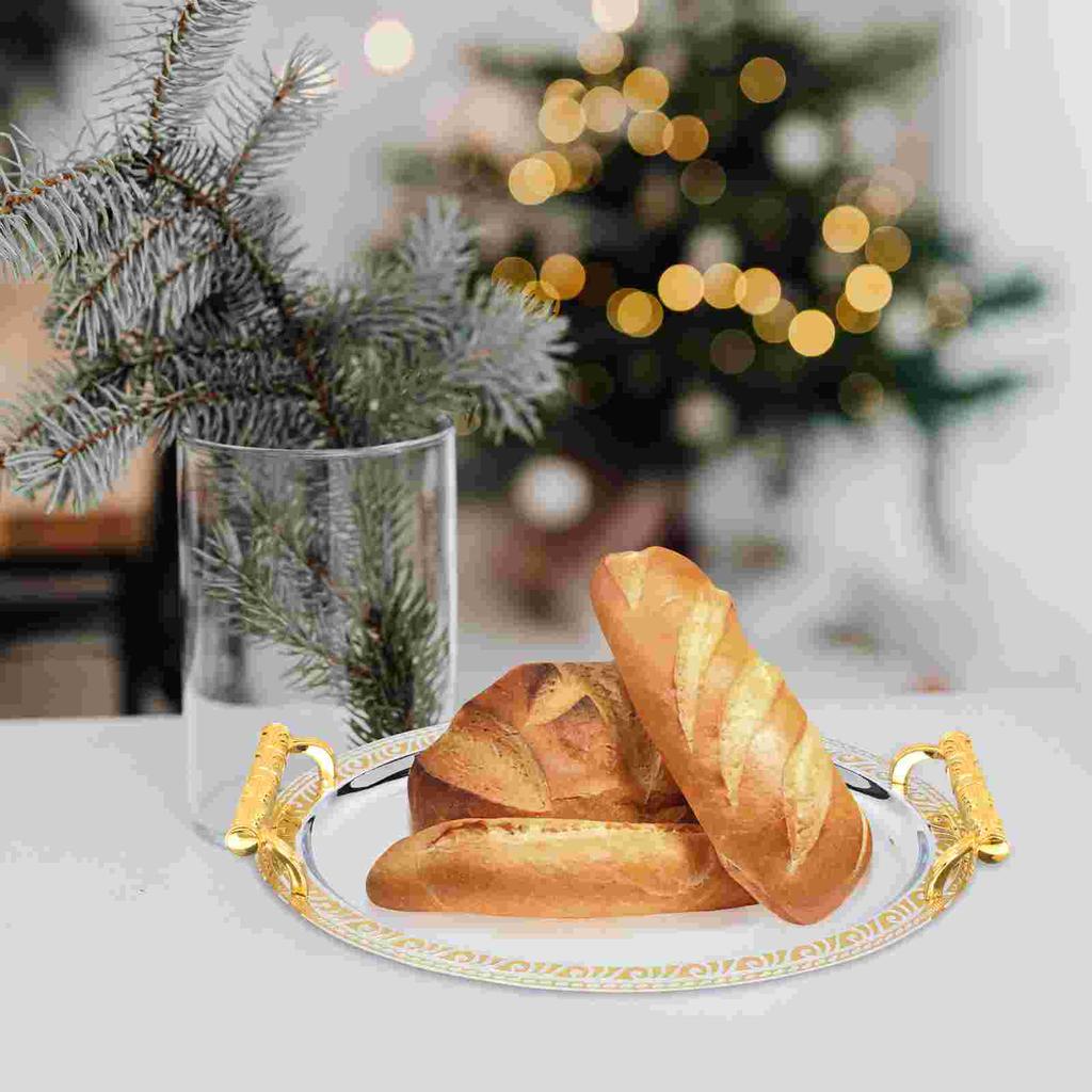 Tableware Tray Food Serving Handle Design Stainless Steel Dessert Storage Cup Afternoon Tea