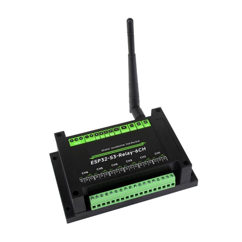 Industrial 6CH ESP32S3 WiFi Relays Module Onboards RS485 HAT Interfaces Supports WiFi Bluetooth-compatible