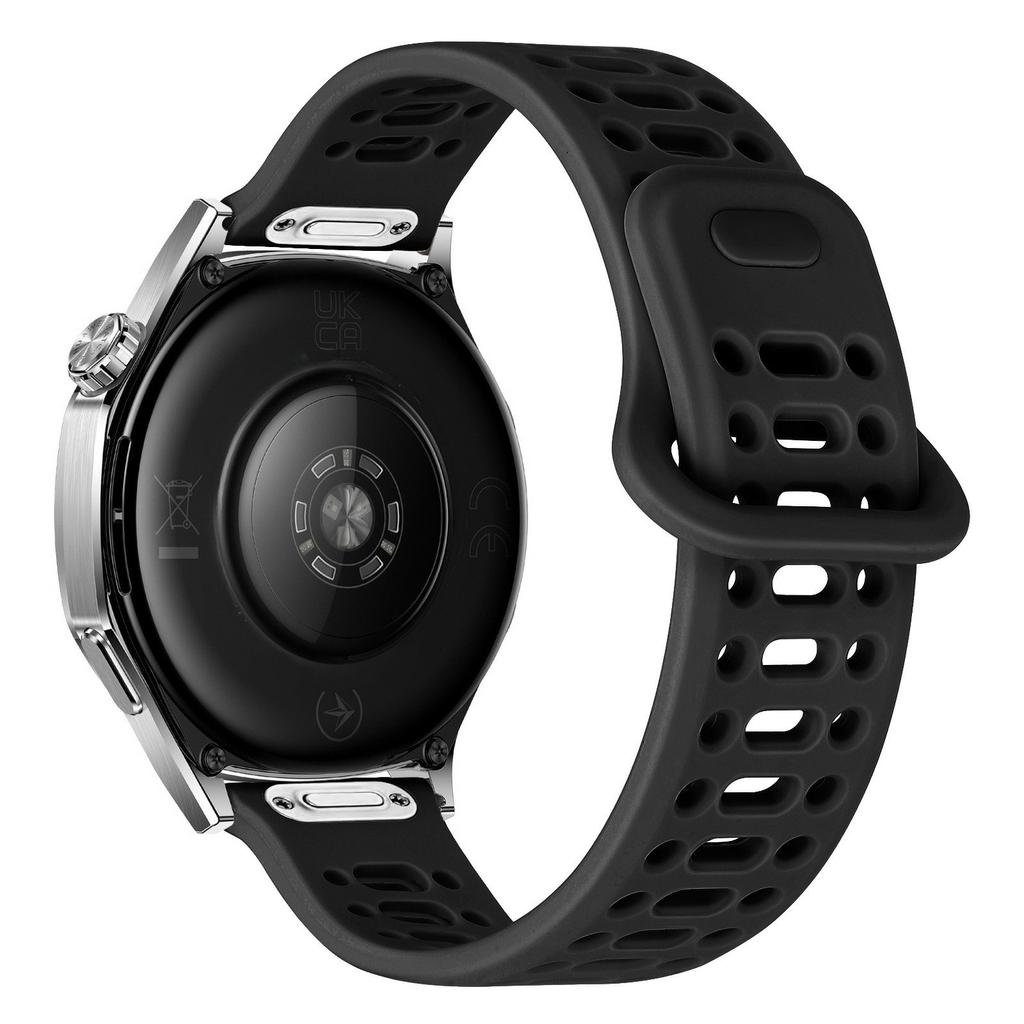 For Samsung Galaxy Watch7 44mm / 40mm Silicone Watch Band 20mm Quick Release Button Hollow Reverse Buckle Wrist Strap