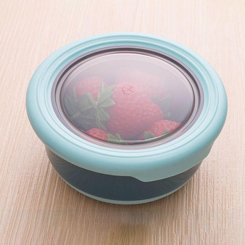 Round Stainless Steel Fresh-keeping Box Japanese-style Crisper Lunch Box for Student Kids