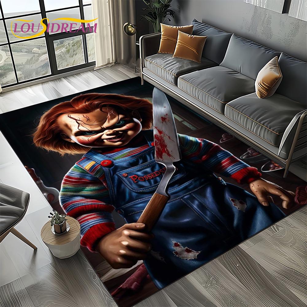 Hororový film Chucky Pennywise Halloween Postava Saw Koberec Kobereček pro Obývací pokoj Ložnici Domov Dekorace Pohovky, Protiskluzová Podložka na Podlahu