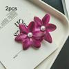 2pcsSweet Orchid Hair Clip Bohemian Style Headwears Seaside Beach Photo Side Clip Atmosphere Hair Clip for Women Sweet Headwear