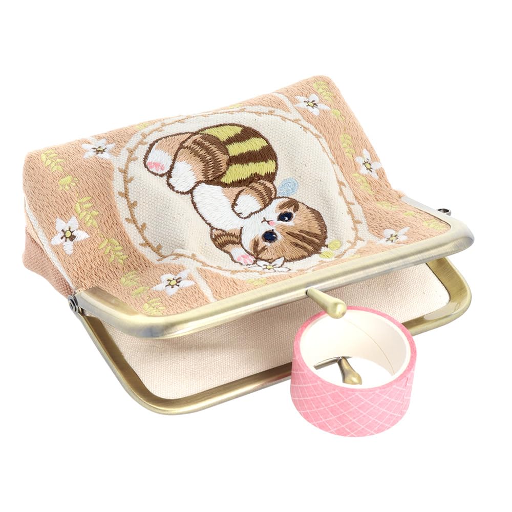 Sunstar Stationery mofusand Mini Embroidered S2323630 Pouch, Purse, Hachi-Nyan,