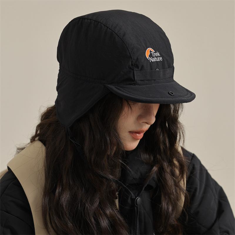 Trendy casual versatile retro simple cold ear protection hat waterproof windproof outdoor snow hat
