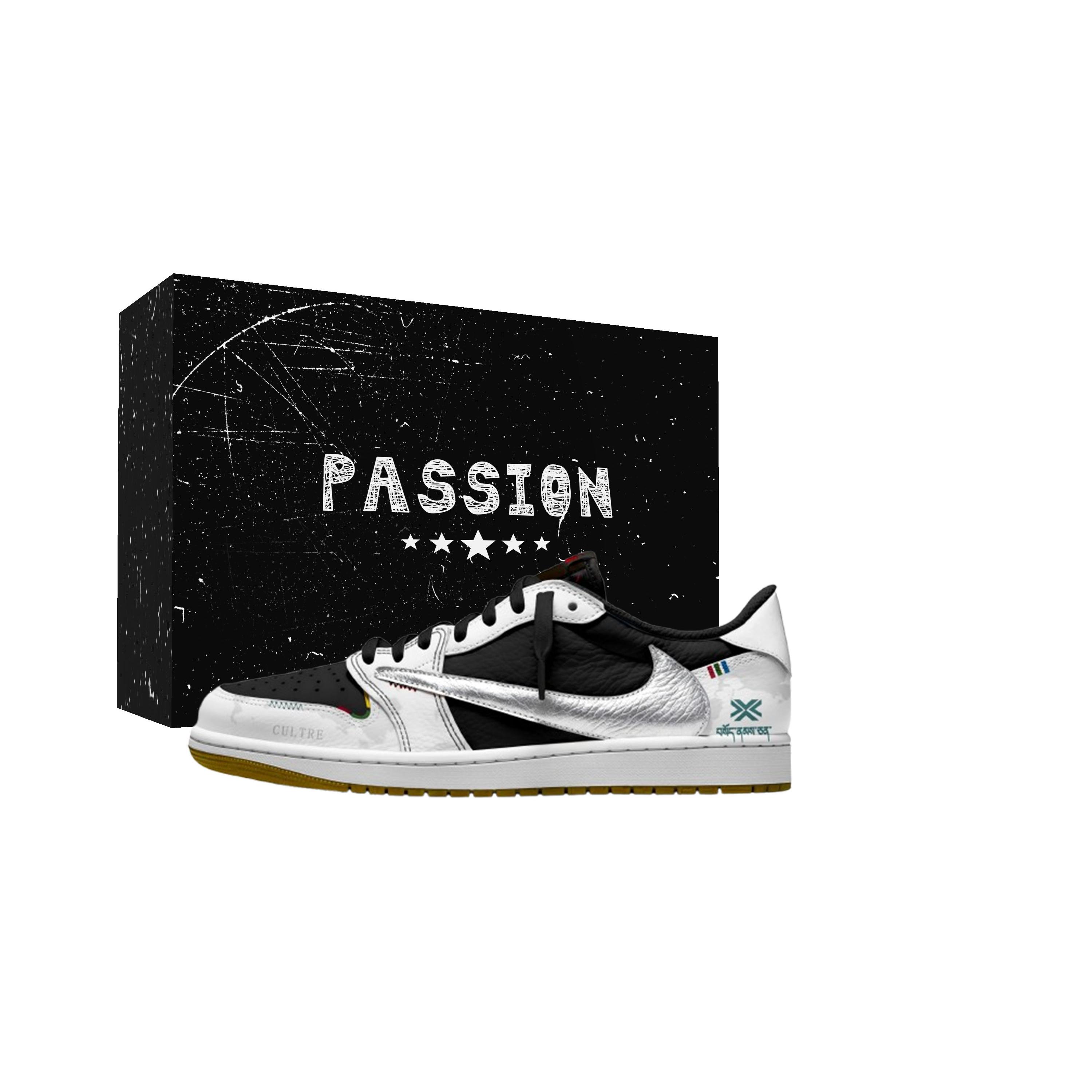

Jordan x Travis Scott Air Jordan 1 Silver Hook Navy Blue Plaid 7.0 Low Slip Resistant Low top Vintage Basketball Shoes DZ4137-700(Team1897-) 35.5
