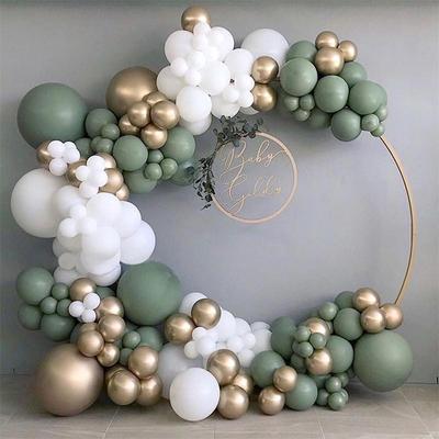 Retro Dusty Rose & Avocado Green Latex Balloon Garland Set