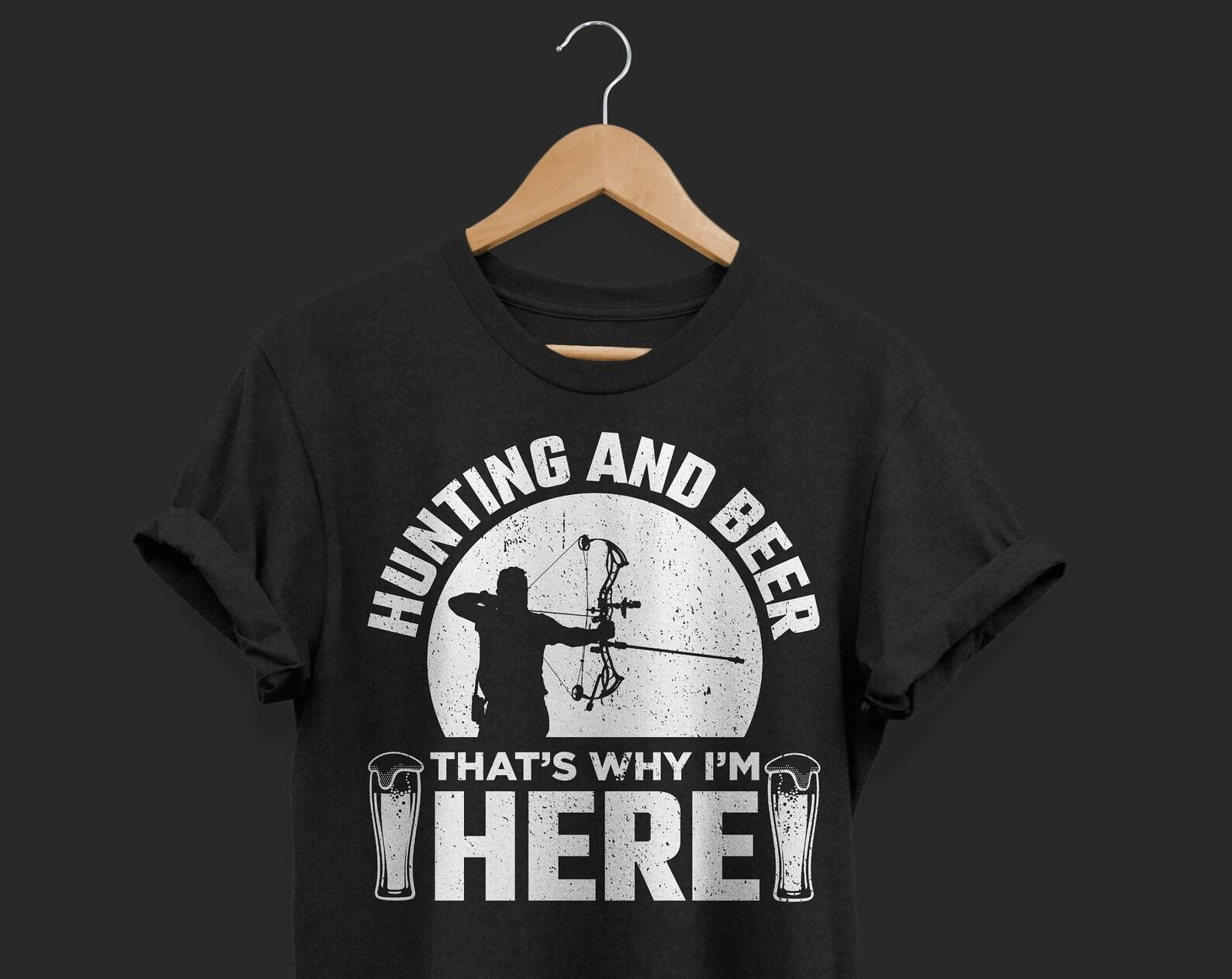 Hunting and Beer Archery Vintage Hunt Drinking Love Archer Gift Outfit, Arrow Bow Hunter Deer Lover Present T-Shirt Dad Father s Day Bowman, 110