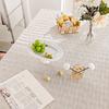 French Grid Tablecloth, Checkered Woven Table Cover for Dining Table, Rectangular Round Desk Mat for Coffee Table Nightstand, Home Decor
