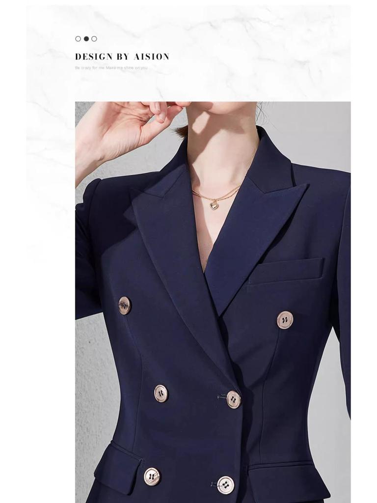 Aishangchen Women's Professional Summer Suit - High-End Formal Blazer and Hotel Manager Uniform