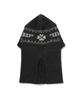 COVERNAT WOMAN Cloverheart Jacquard Angora Balaclava Dark Gray