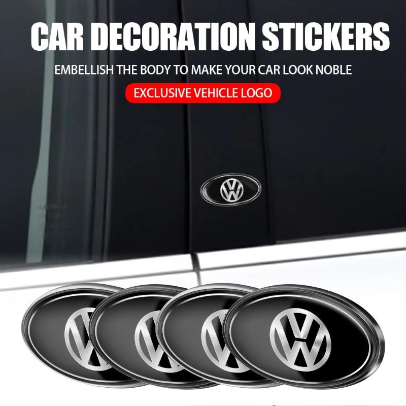 Hub Caps Car Oval Badge Body Door Trunk Sticker Decor Auto Accessories For Volkswagen VW Golf Polo Tiguan TSI TDI Touran Passat QK1