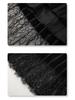 Women’s High Waist White Mesh Pleated A-Line Skirt with Lace Patchwork, Mid-Length, Summer 2025 Collection