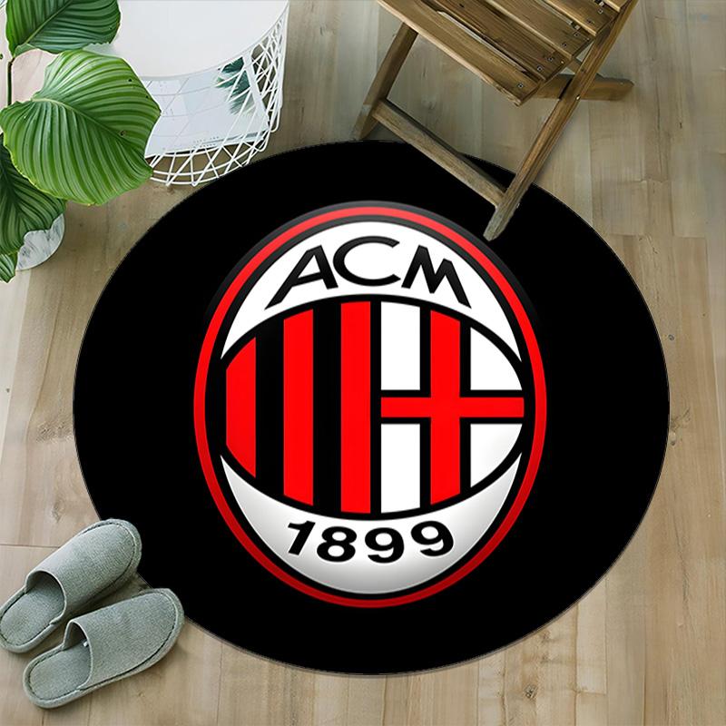 1pc Football Team (7) Print Round Carpet Chair Round Carpet Suitable for Bedroom Living Room Home Decorative Carpet