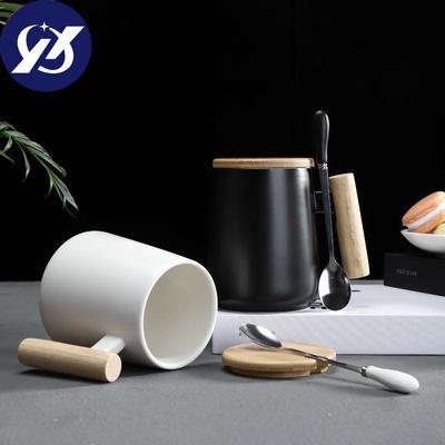 Ceramic Large Capacity Coffee Mug with Wooden Handle Office Water Tea Cup Milk Mug Drinkware
