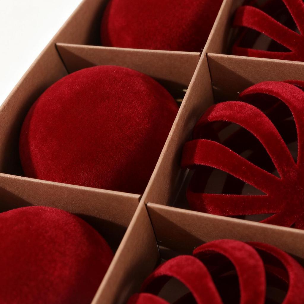 Christmas Tree Balls 12 Pieces Velvet Shatterproof Shatterproof Balls Christmas Tree Ornaments For Indoor Outdoor Mantel Kitchen