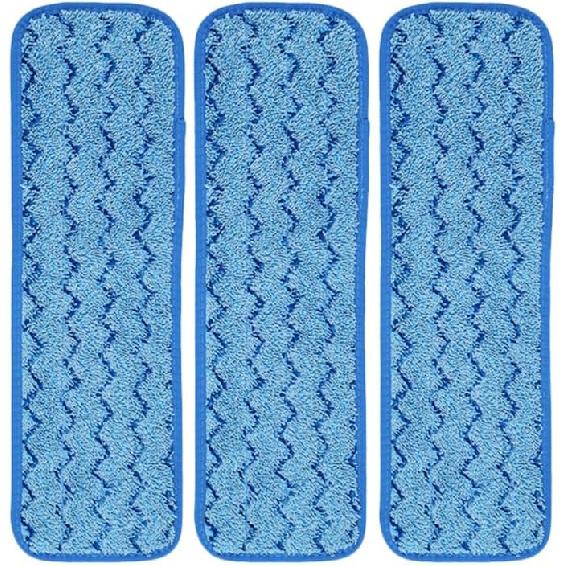 3Pcs Mop Cloth Floor Mop Pads Replacement Mop Pads Washable Mop Head Refills Reusable Fiber Mop Fiber Pads Fits Various Floor Types 45.00X14.00X1.00CM