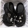 Women's Platform Clogs with Detachable Rhinestone Charms for Casual Streetwear