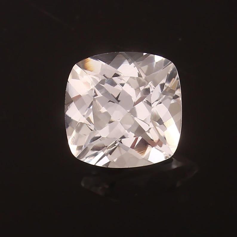 AAA Flawless 16x16mm Heated Ceylon White Sapphire Cushion Cut Loose Gemstone
