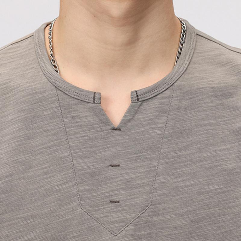 Short-sleeved Men's T-shirt Summer Chinese Style Cotton and Linen Clothes Fashion Simple T-shirt