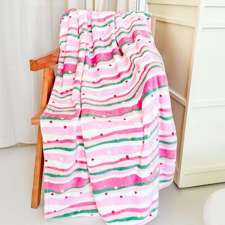 Cartoon Flannel Throw Blanket | Thick, Non-Shedding, All-Season Use for Dorms, Sofas, Cars