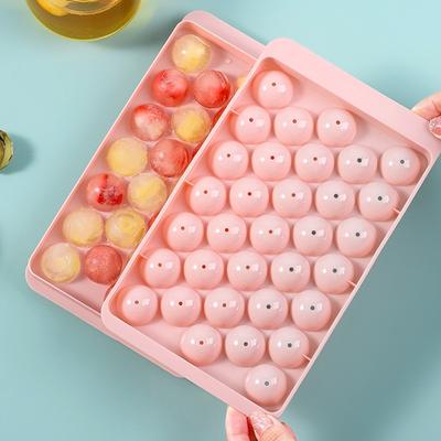 33 Well Ice Box With Lid Ball Ice Tray Plastic Ice Cube Mold Refrigerator Ice Ball Mold Ice Box Round Ice Mold Ice Box S/l/xl