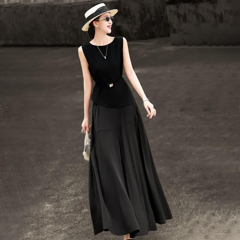 Elegant Commuter Faux Two-Piece Acetate Dress