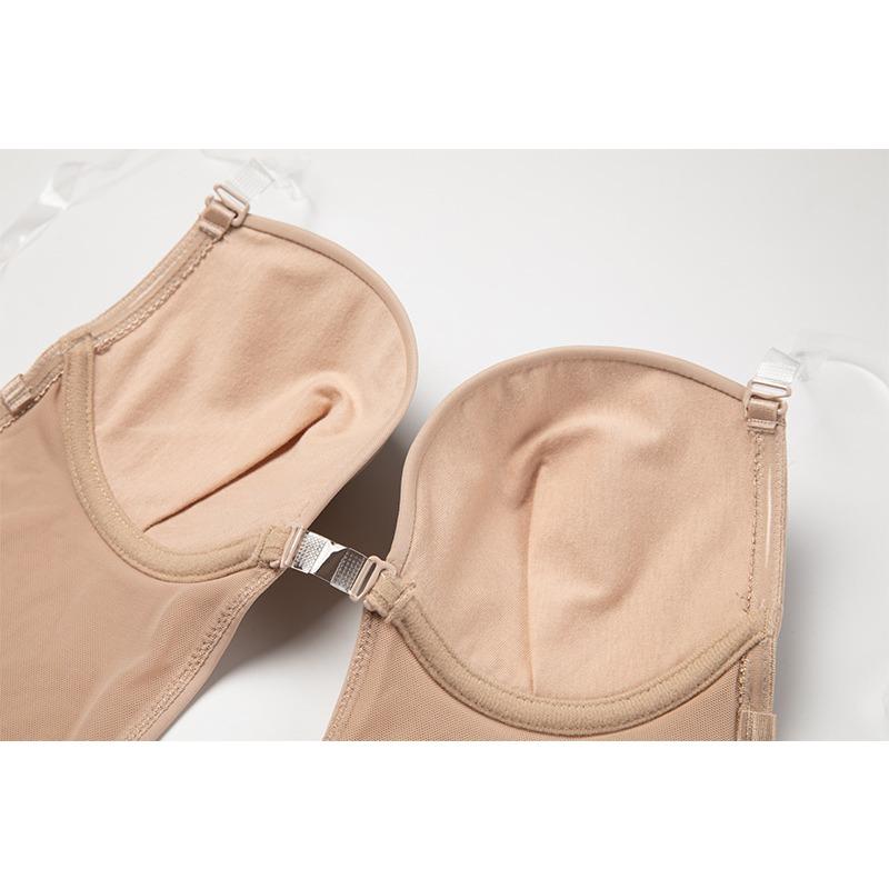 Tight Fitting One-piece Bodysuits Shapewear Deep V Backless Abdominal Compression Invisible Shoulder Strap Bra Women's Body Clothes