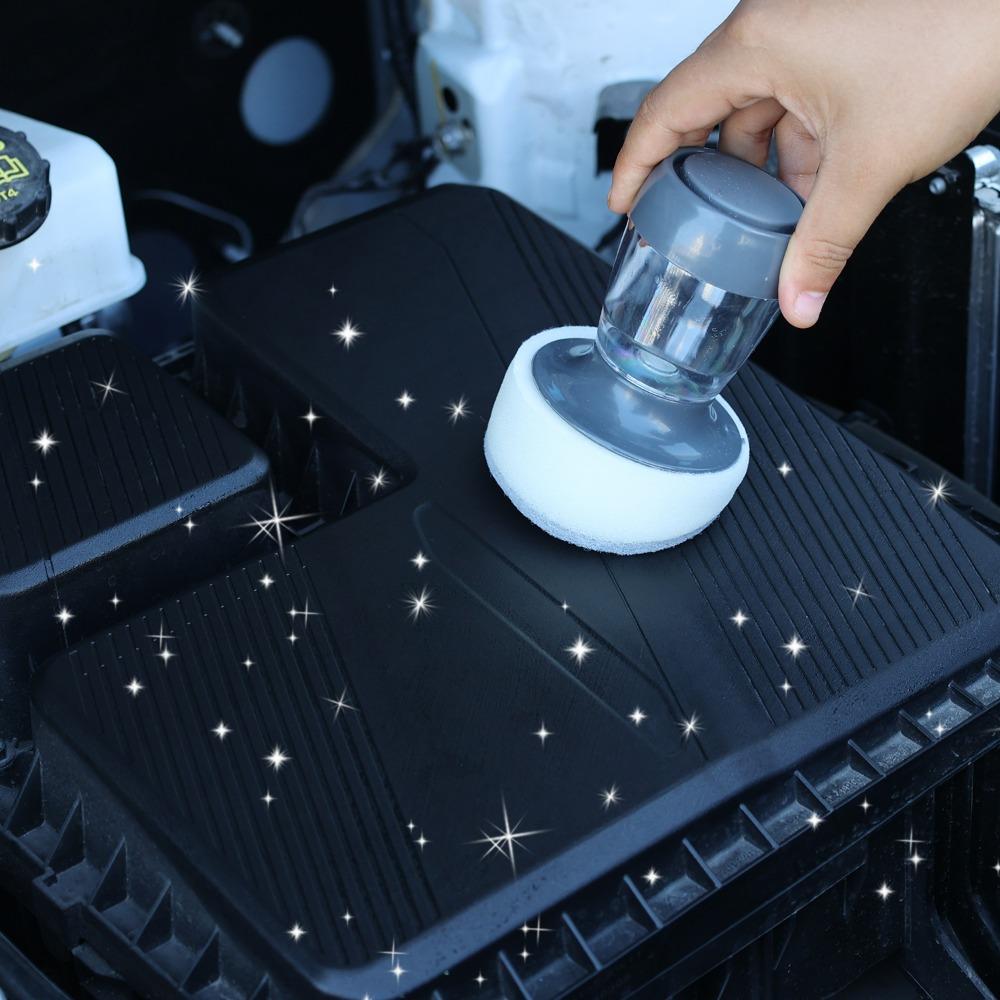 Reusable Waxing Sponge Applicator High Density Foam Pad Plastic Handle Car Polishing Tire Shine Auto Detailing Cleaning Tools