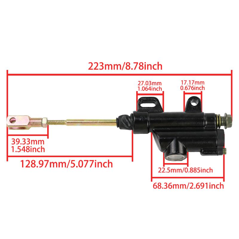 LINGQI RACING Motorcycle Foot Hydraulic Rear Brake Master Cylinder Pump For 110cc 125cc 150cc 250cc Dirt Pit Bike ATV Off Road