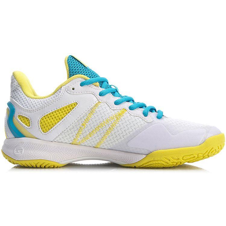 Li Ning Hawk Eagle 4 Anti-Slip Breathable Low-Top Badminton Shoes Women Shoes White Yellow AYTR014-2