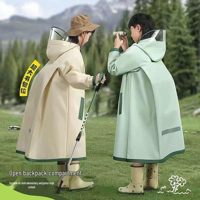 Impermeabile per Bambini con Scomparto per Zaino - Poncho a Copertura Totale per Bambini e Bambine, Ideale per la Scuola Primaria e l'Asilo.