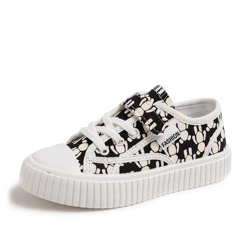 Children's Canvas Shoes Violent Bear Girls Fashion Board Shoes Boys Sports Shoes 2025 New Spring and Autumn Breathable Casual Shoes